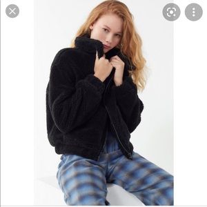 Urban Outfitters Cropped Teddy Jacket w/ Pockets